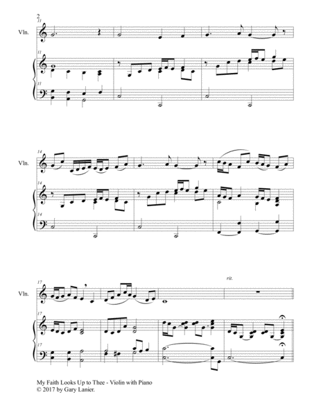 MY FAITH LOOKS UP TO THEE (Violin & Piano with Score/Part) image number null