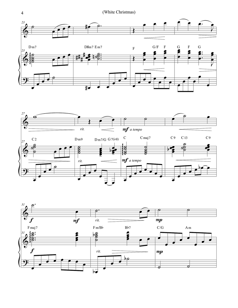 White Christmas Violin Solo scores gallery preview page 4