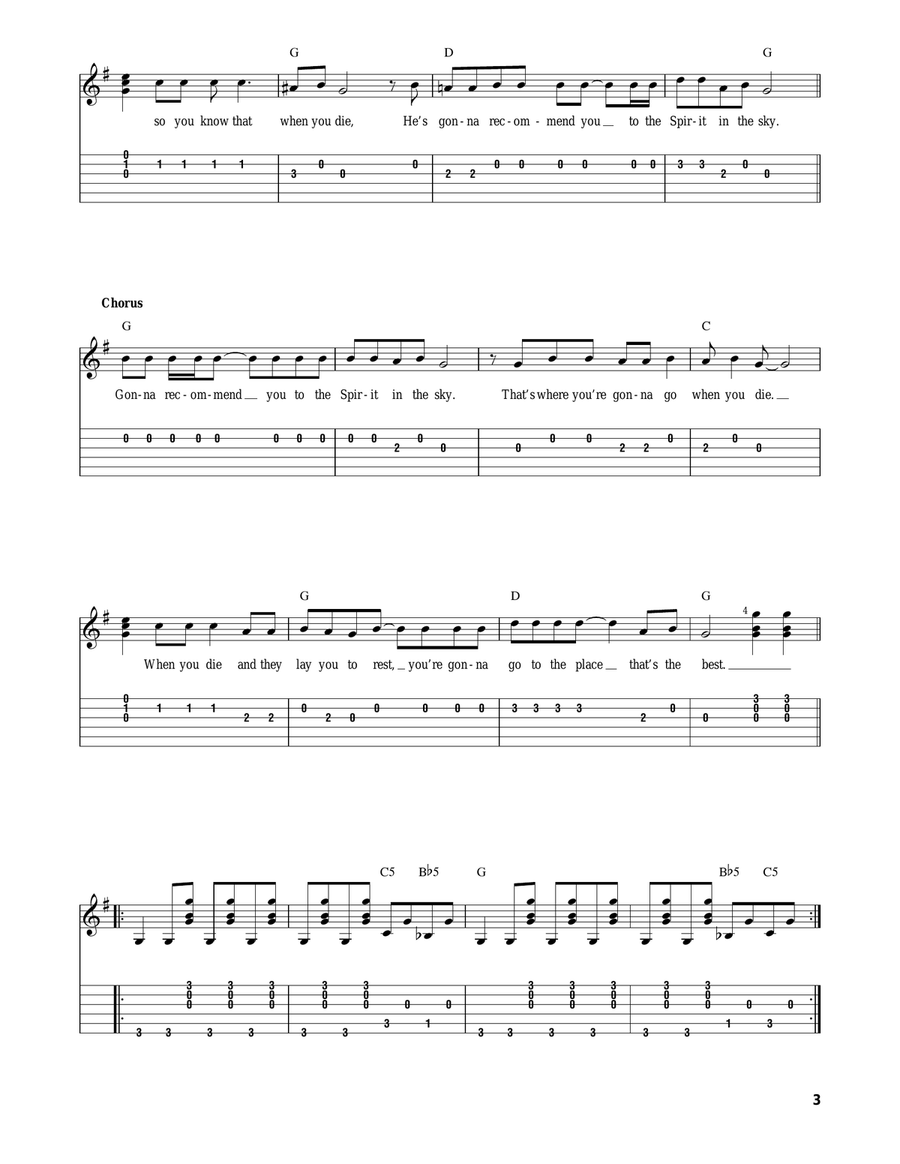Spirit In The Sky Spirit In The Sky Acoustic Guitar scores gallery preview page 3