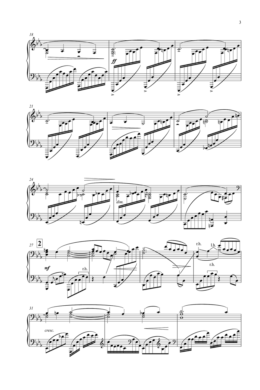 Rachmaninoff Piano Concerto No. 2 Op. 18 Concert Transcription for Solo Piano (Complete Movements) Piano Solo scores gallery preview page 5
