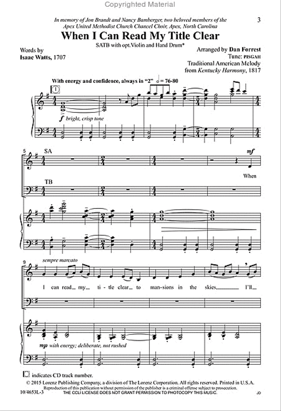 When I Can Read My Title Clear 4-Part scores gallery preview page 2