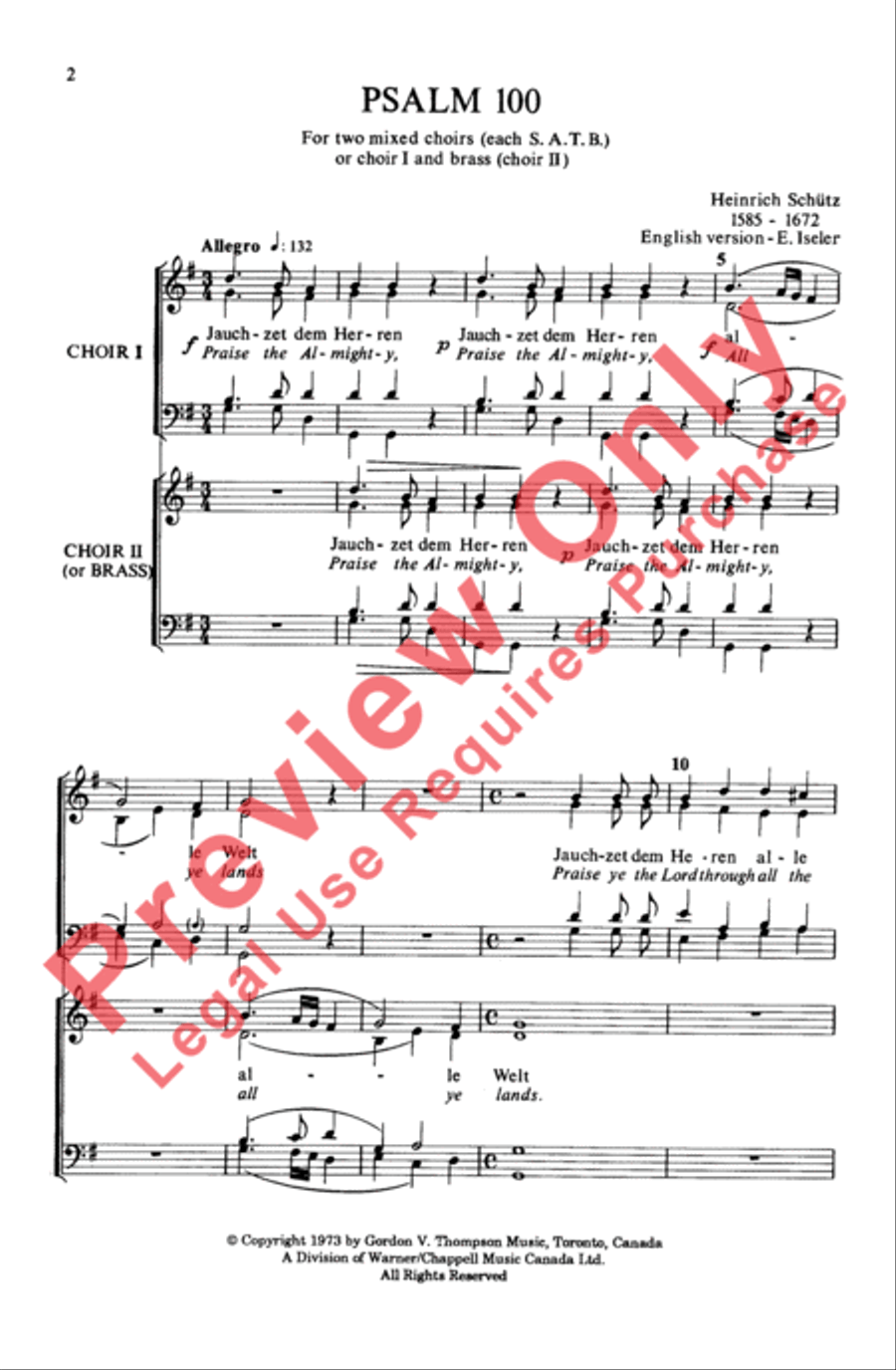 Psalm 100 4-Part scores gallery preview page 3