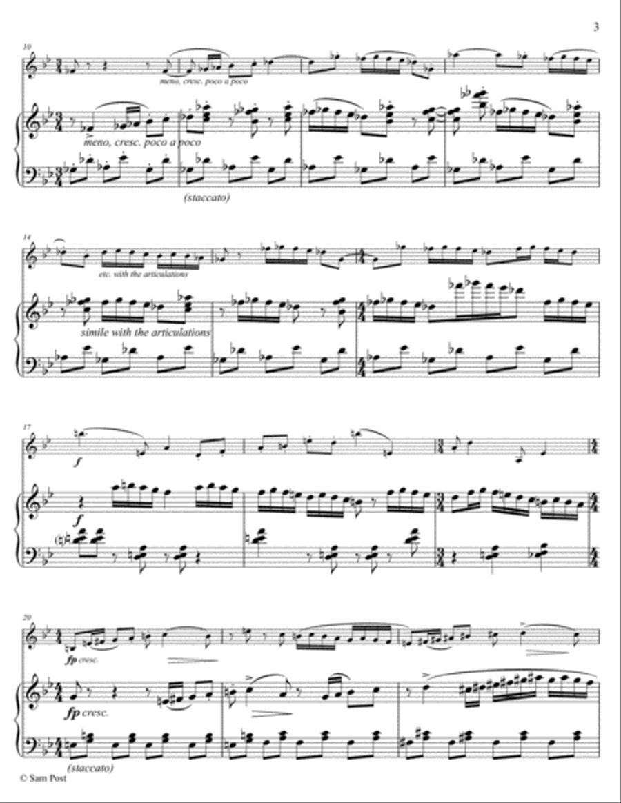 Kinhaven Sonata for clarinet and piano, op. 16 Woodwind Duet scores gallery preview page 3