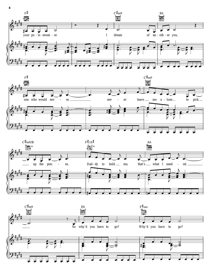 Confessions Of A Broken Heart (Daughter To Father) Piano, Vocal, Guitar scores gallery preview page 4