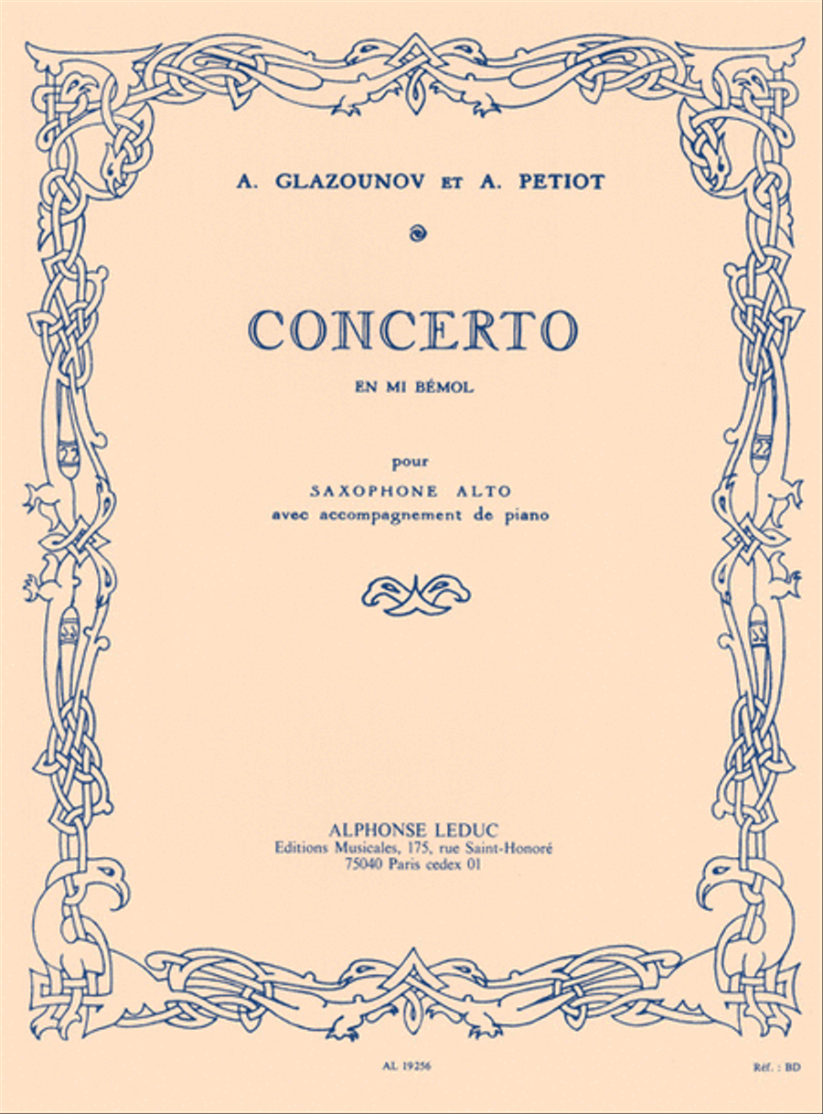 Saxophone Concerto Op. 109 in E Flat Alto Saxophone scores gallery preview page 1