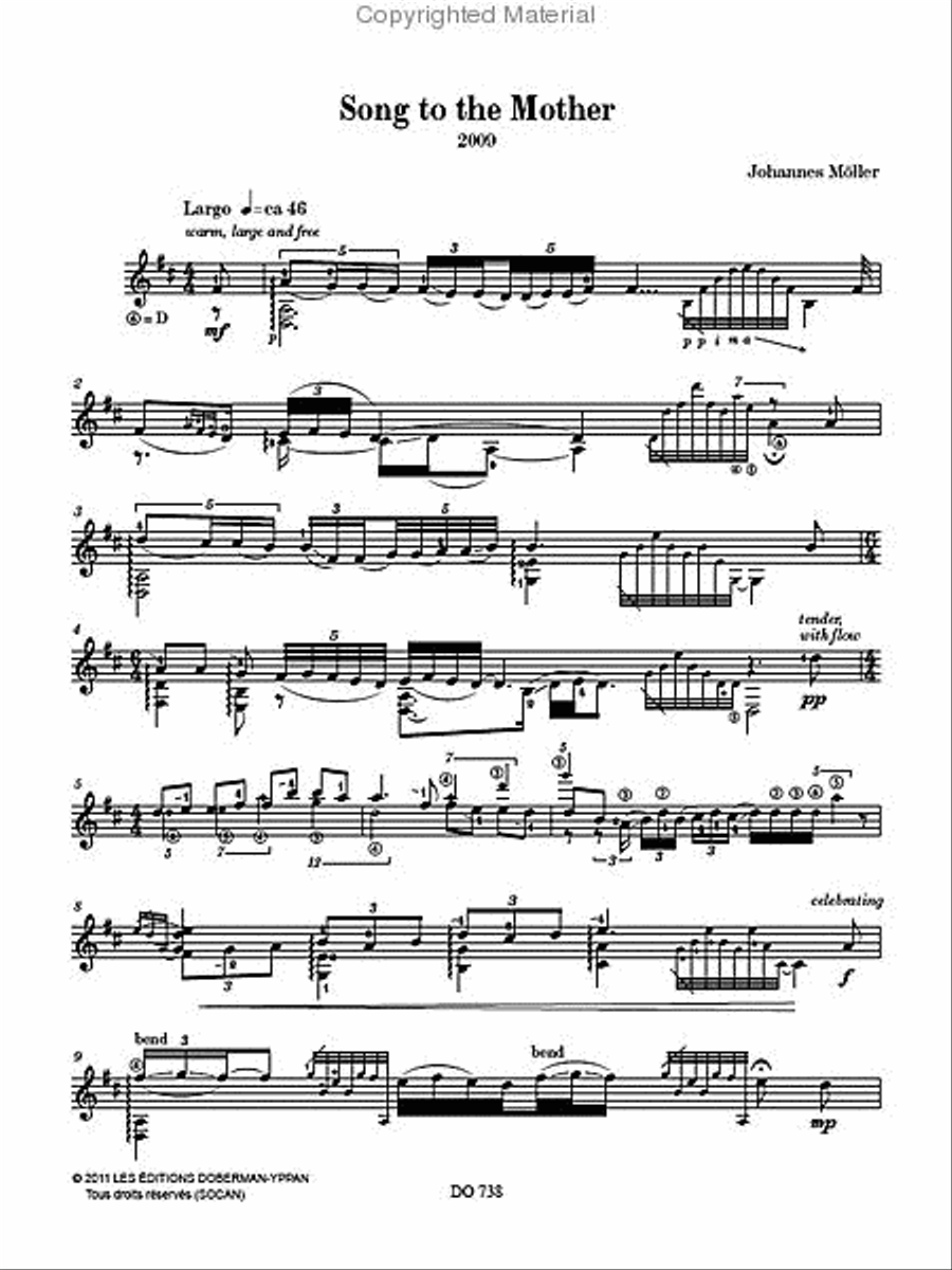 Song to the Mother Classical Guitar scores gallery preview page 2