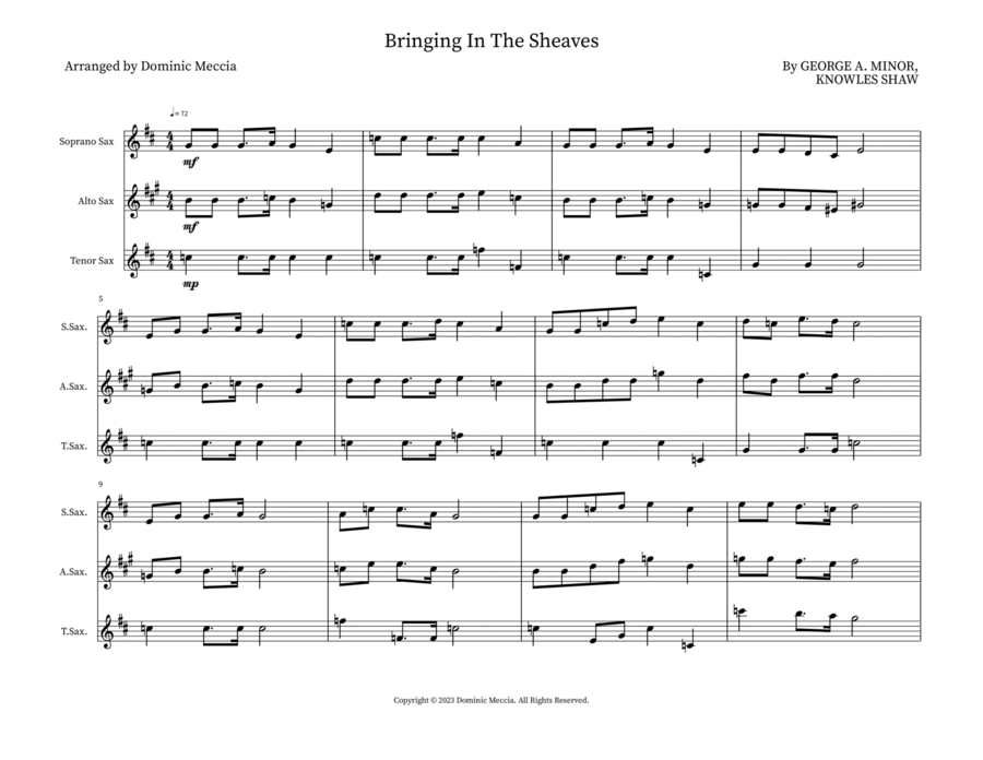Bringing In The Sheaves Bringing In The Sheaves Small Ensemble scores gallery preview page 1