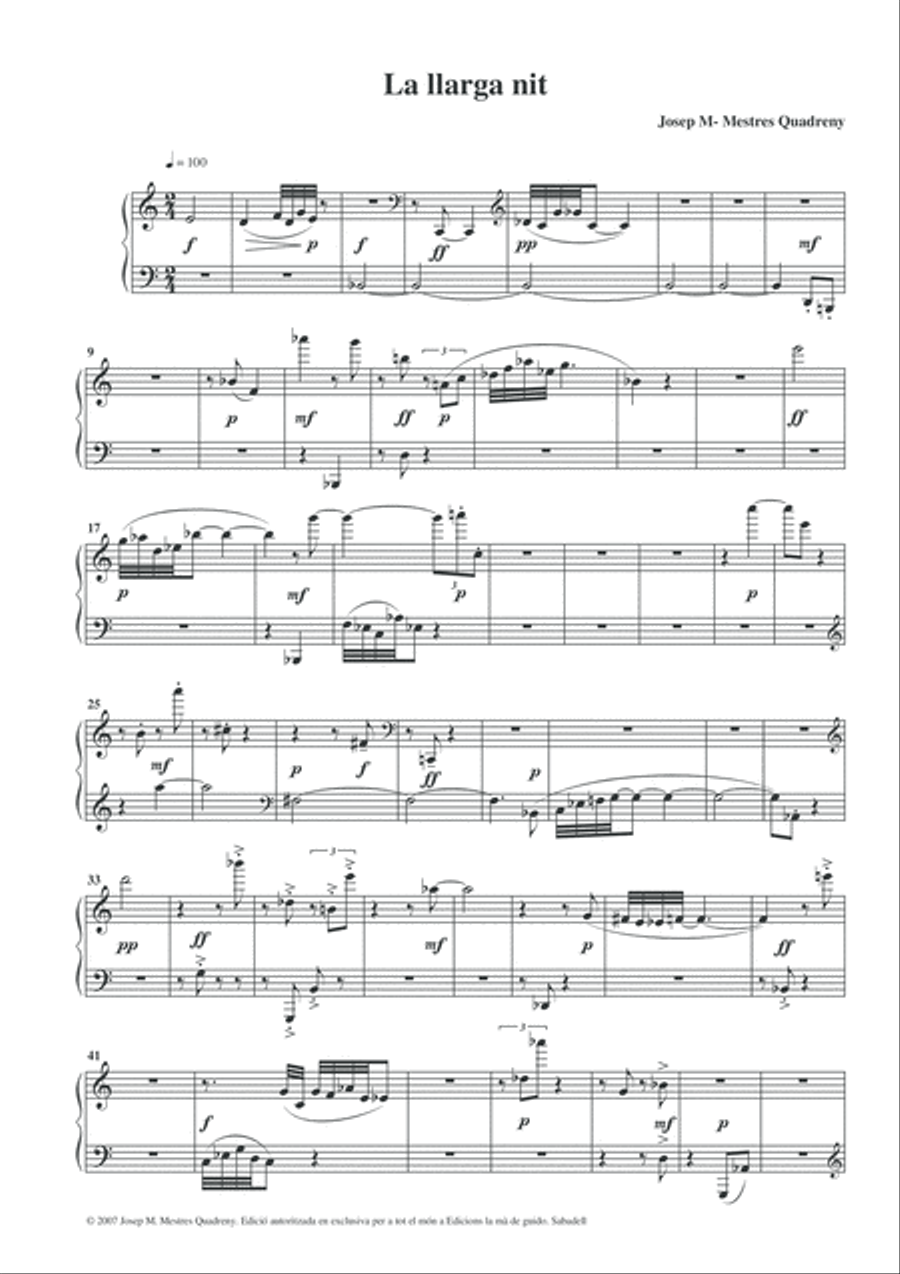 La llarga nit Piano Solo scores gallery preview page 5