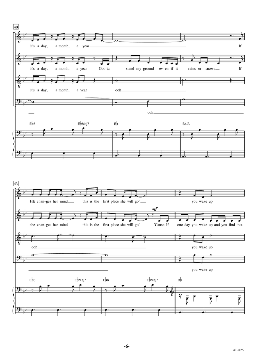 The Man Who Can't Be Moved 4-Part scores gallery preview page 6