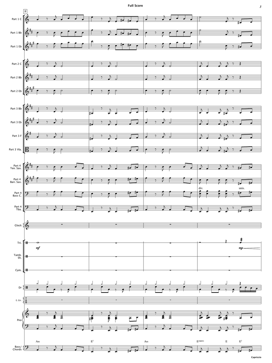 Capriccio (Flexible Instrumentation) Concert Band scores gallery preview page 5