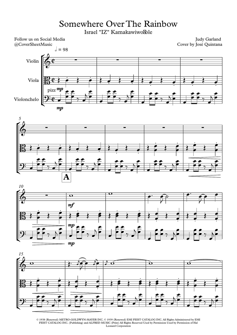 Over The Rainbow Over The Rainbow String Trio scores gallery preview page 2