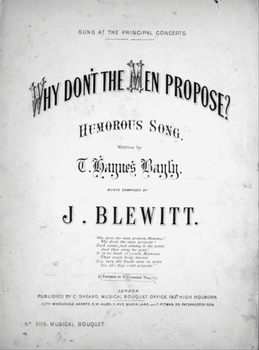 Why Don't The Men Propose? Humorous Song Voice scores gallery preview page 1