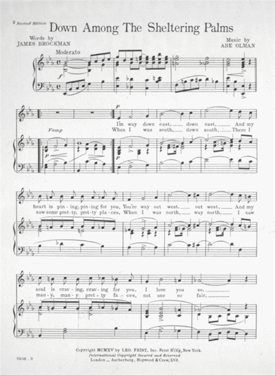 Down Among the Sheltering Palms Voice scores gallery preview page 2
