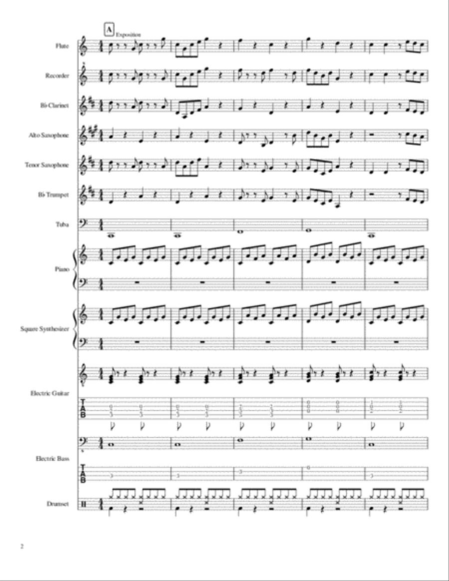 Thank u Amadeus Thank u Amadeus Concert Band scores gallery preview page 2