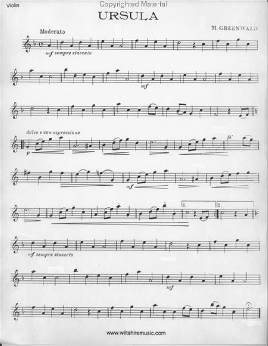 Ursula Violin Solo scores gallery preview page 2