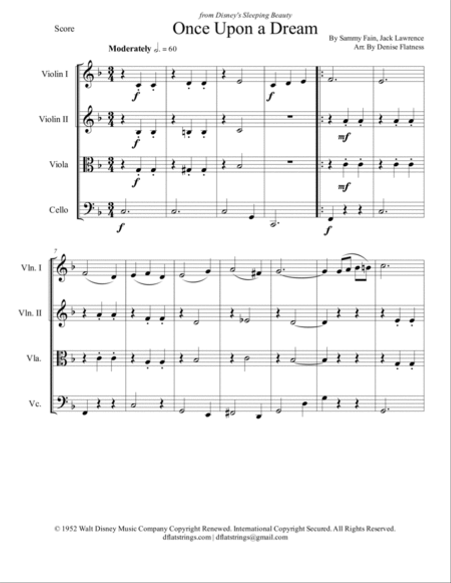 Once Upon A Dream String Quartet scores gallery preview page 2