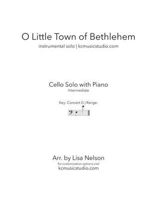 O Little Town of Bethlehem - Advanced Cello and Piano