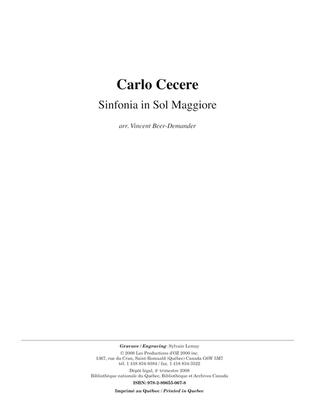 Book cover for Sinfonia in Sol Maggiore