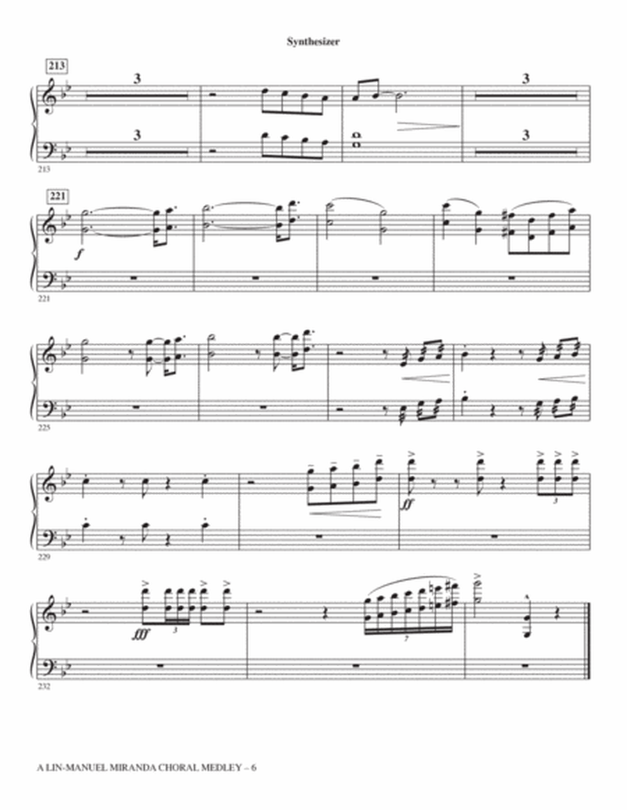 A Lin-Manuel Miranda Choral Medley (arr. Mark Brymer) - Synthesizer