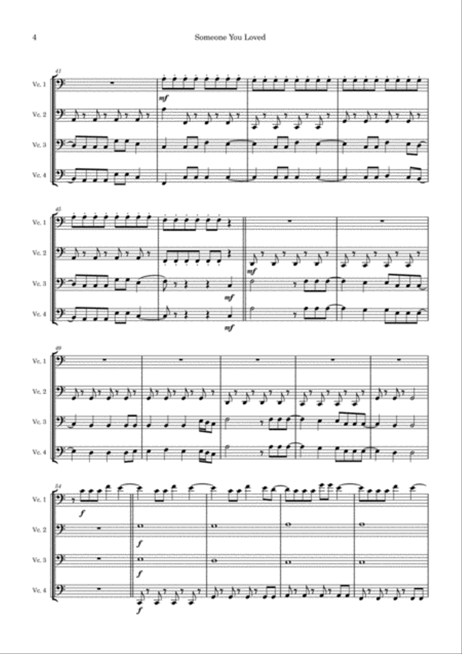 Someone You Loved String Quartet scores gallery preview page 4