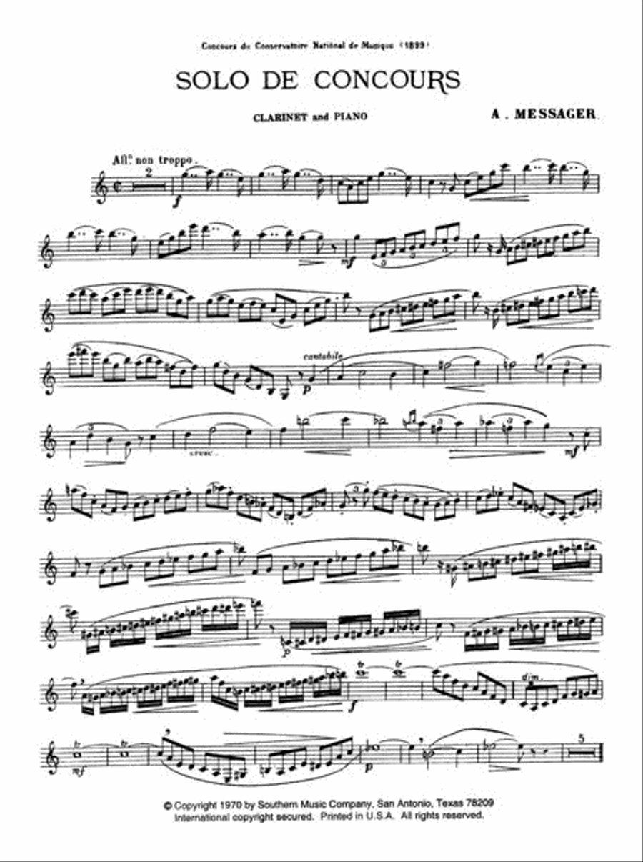 Solo de Concours B-Flat Clarinet scores gallery preview page 2