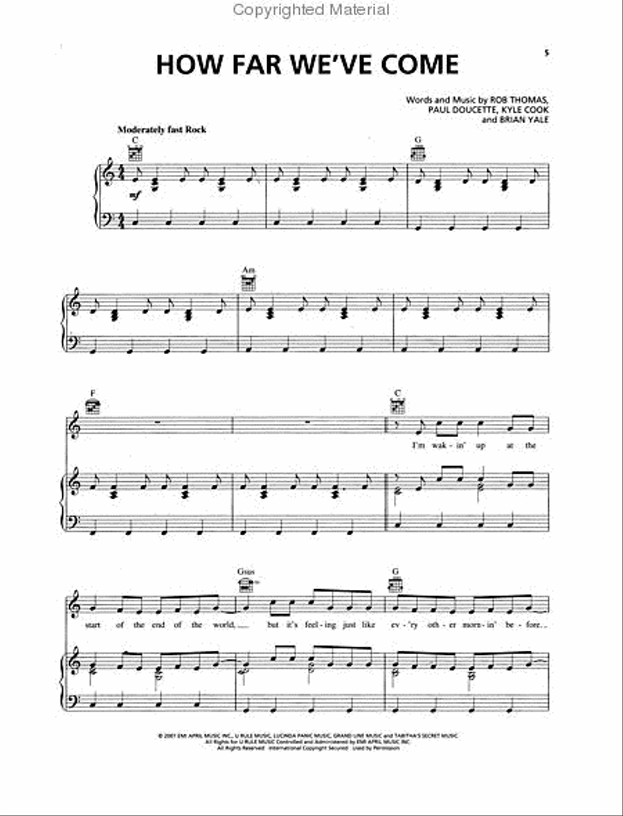 Matchbox Twenty – Exile on Mainstream Piano, Vocal, Guitar scores gallery preview page 2