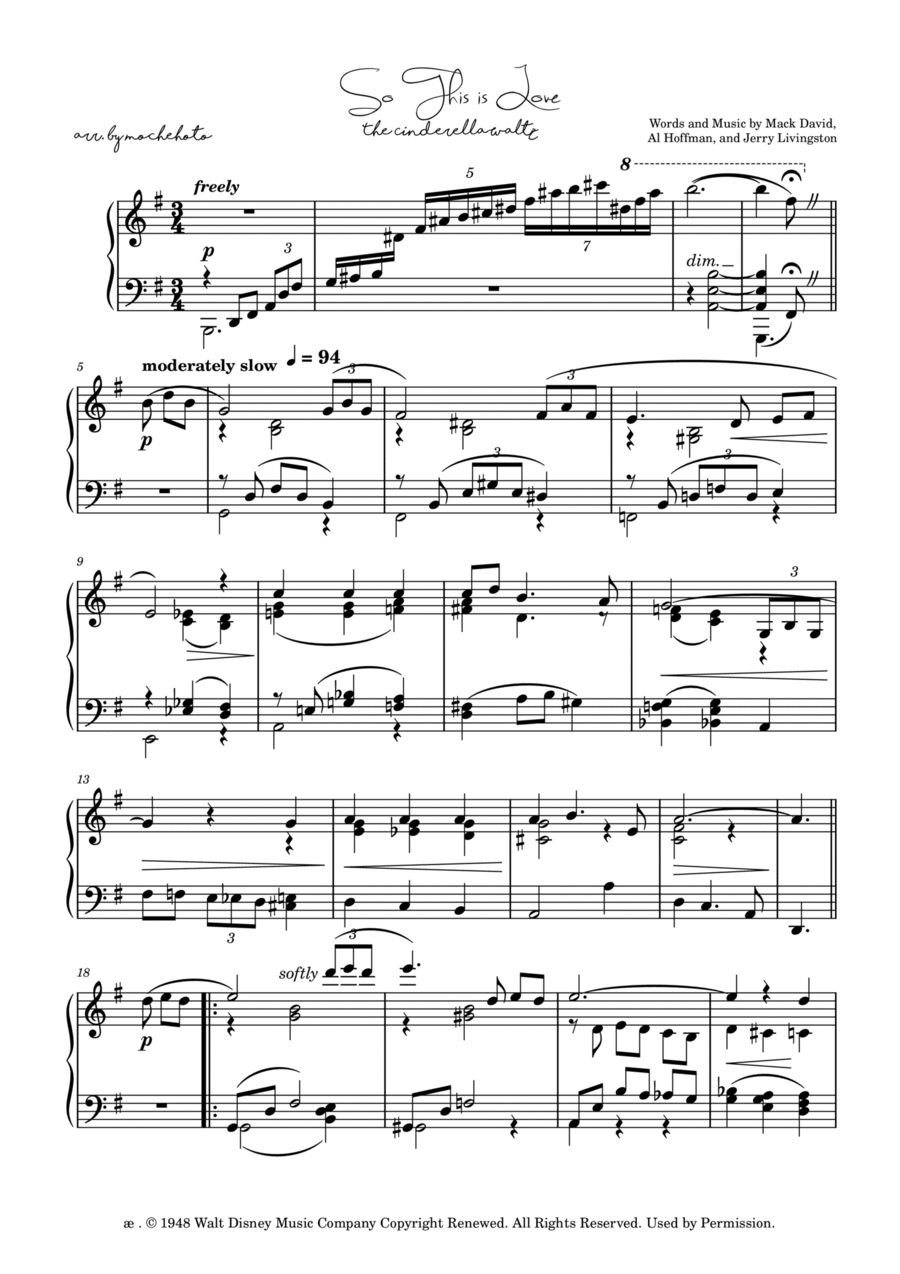 So This Is Love Piano Solo scores gallery preview page 1
