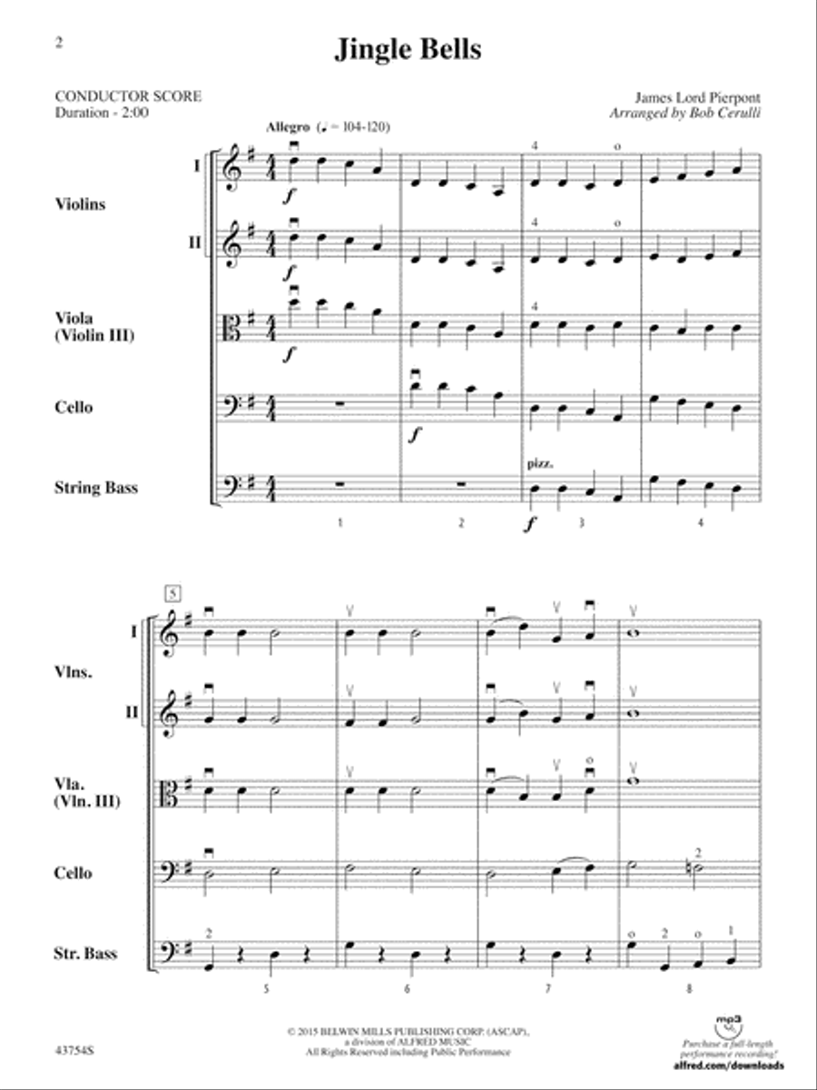 Jingle Bells: Score String Orchestra scores gallery preview page 2
