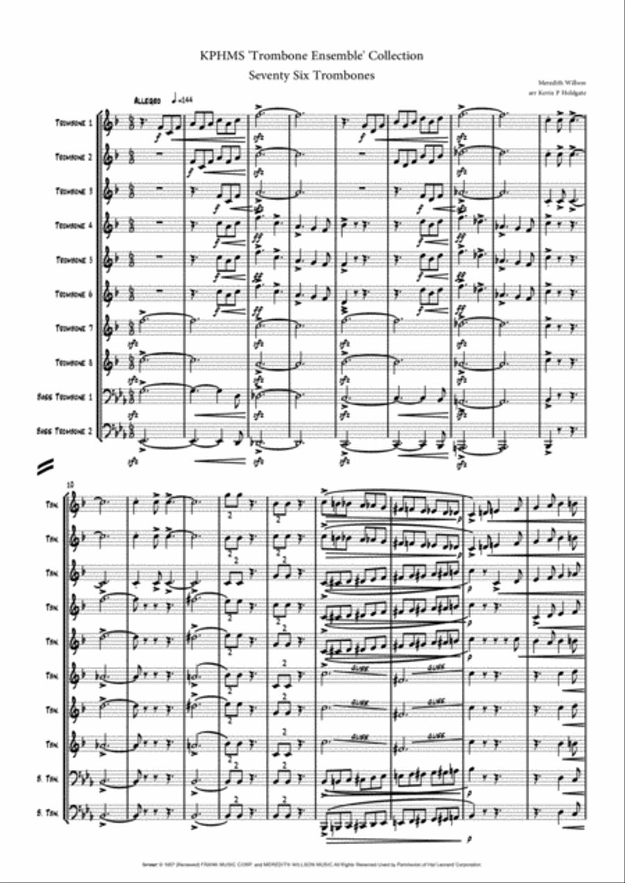 Seventy Six Trombones Brass Ensemble scores gallery preview page 1