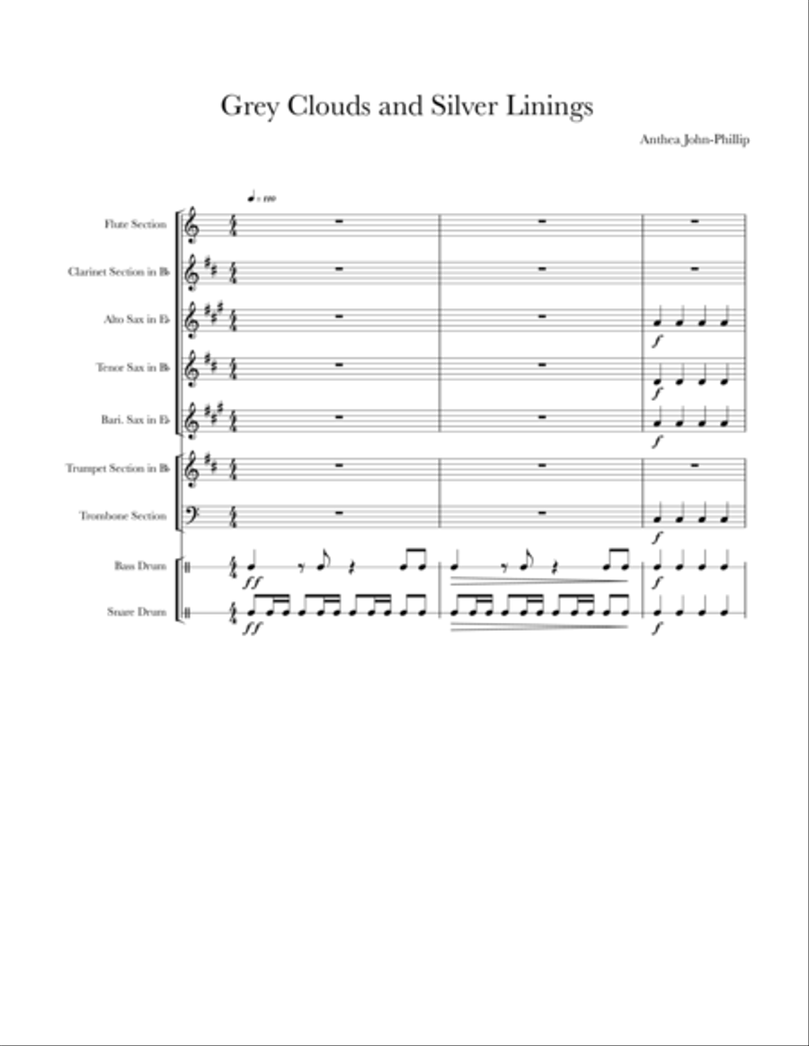 Grey Clouds and Silver Linings Concert Band scores gallery preview page 1