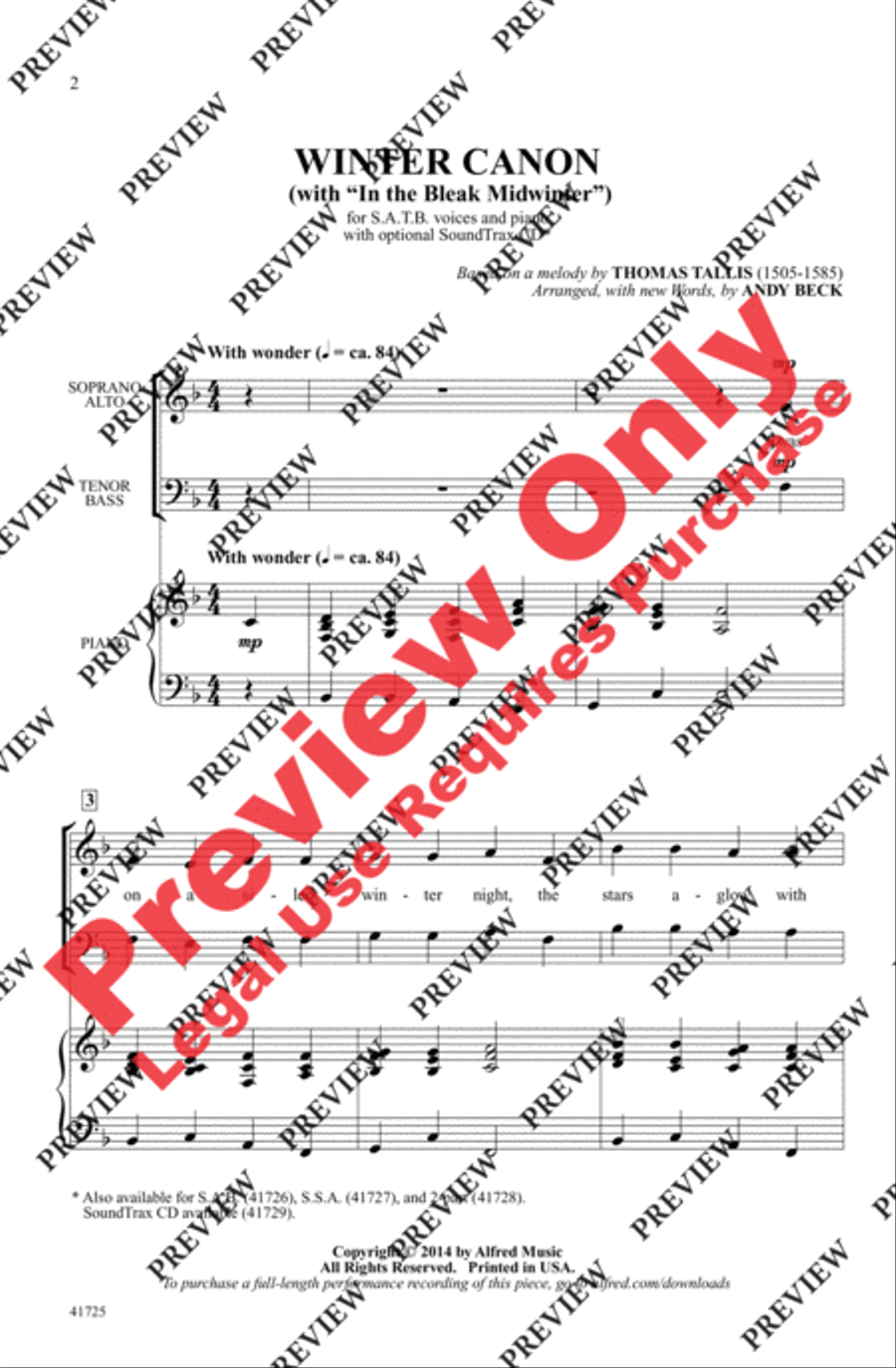 Winter Canon - SoundTrax CD (CD only) Choir scores gallery preview page 2