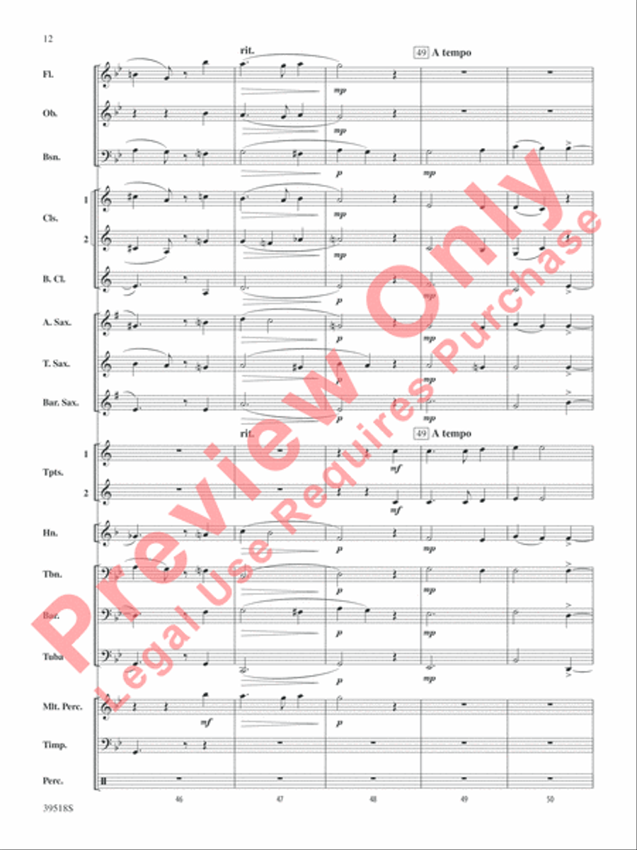 Willow, Willow Willow, Willow Concert Band scores gallery preview page 12