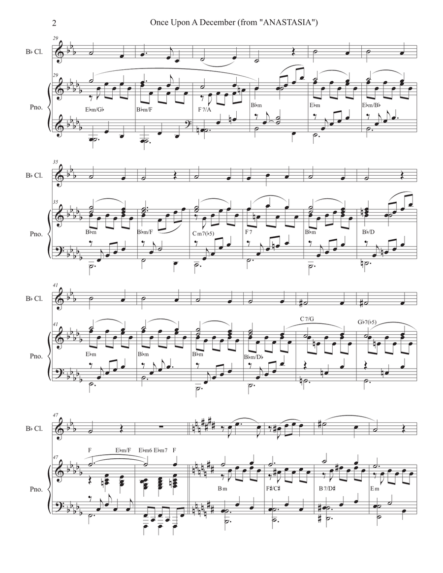 Once Upon A December Clarinet Solo scores gallery preview page 2