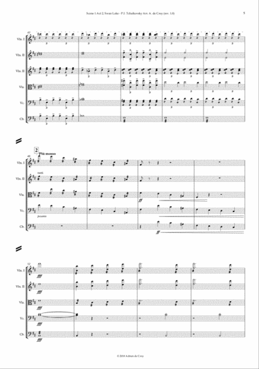 Scene from Swan Lake Suite Op. 20a String Orchestra scores gallery preview page 5