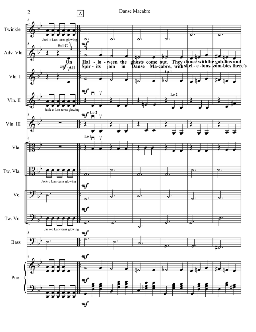 Danse Macabre for Multi-Level String Orchestra String Orchestra scores gallery preview page 5