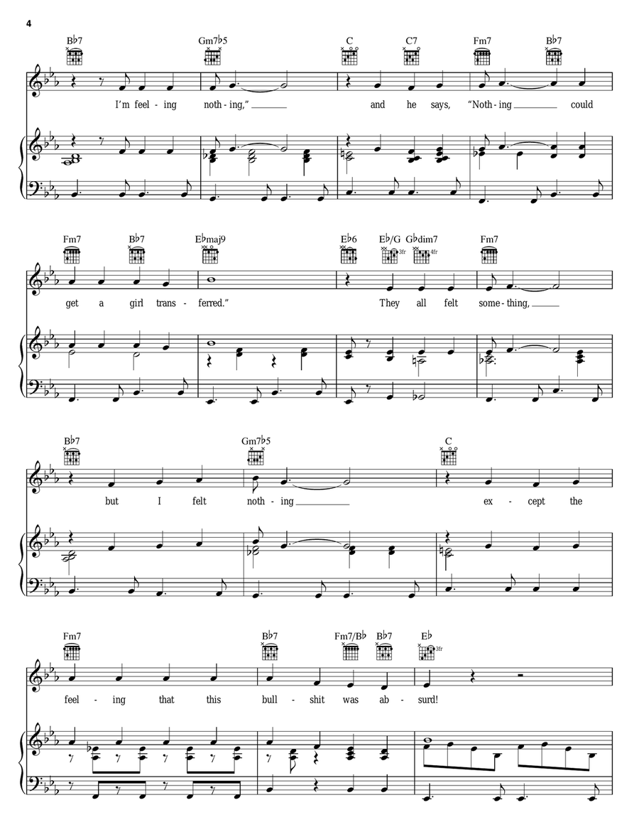 Nothing Piano, Vocal, Guitar scores gallery preview page 4