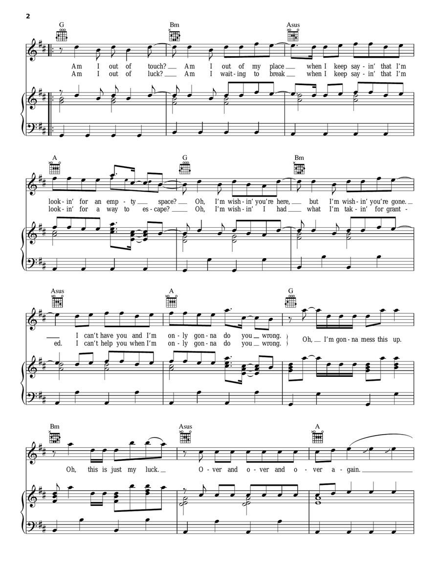 Shots Piano, Vocal, Guitar scores gallery preview page 2