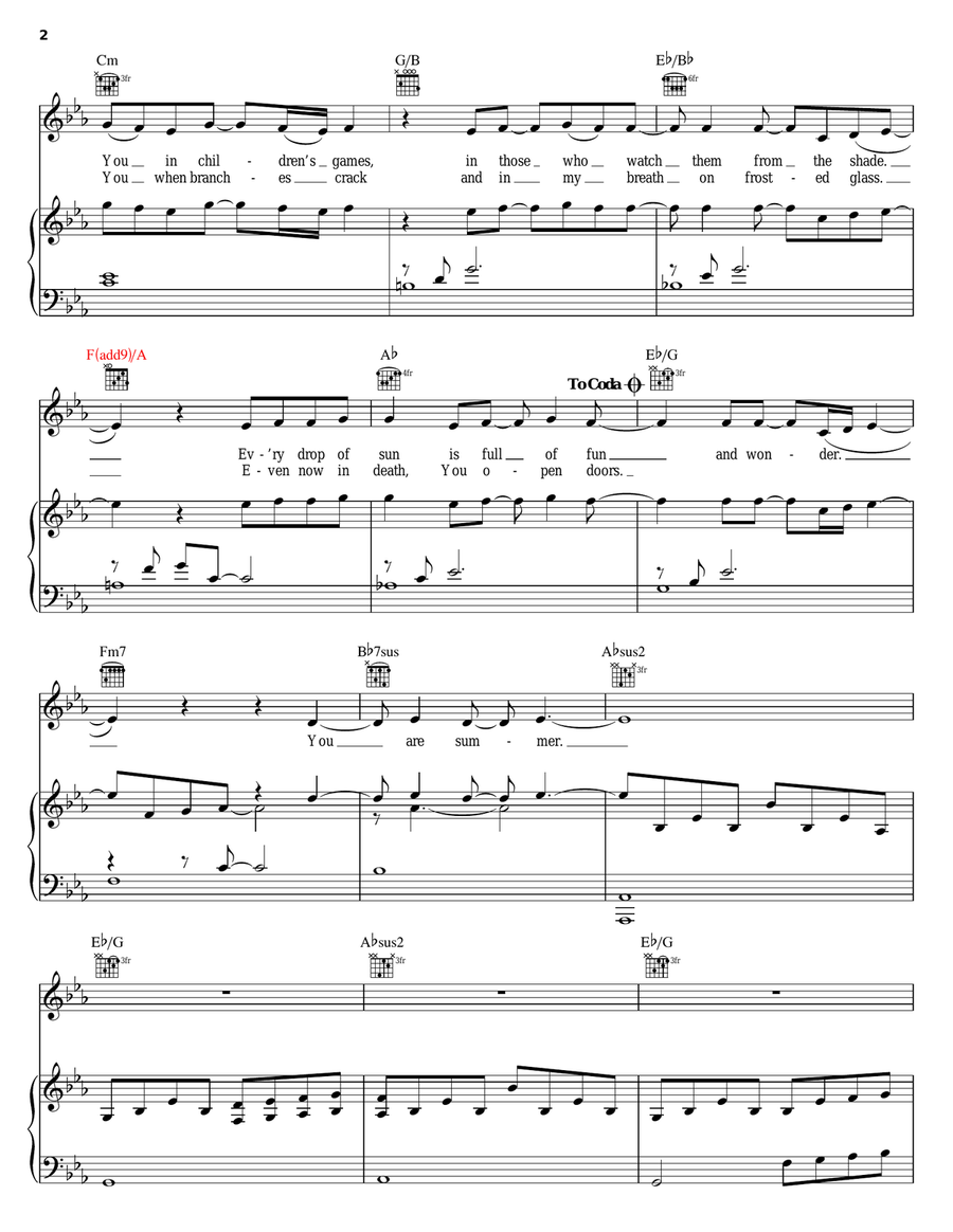 Every Season Every Season Piano, Vocal, Guitar scores gallery preview page 2