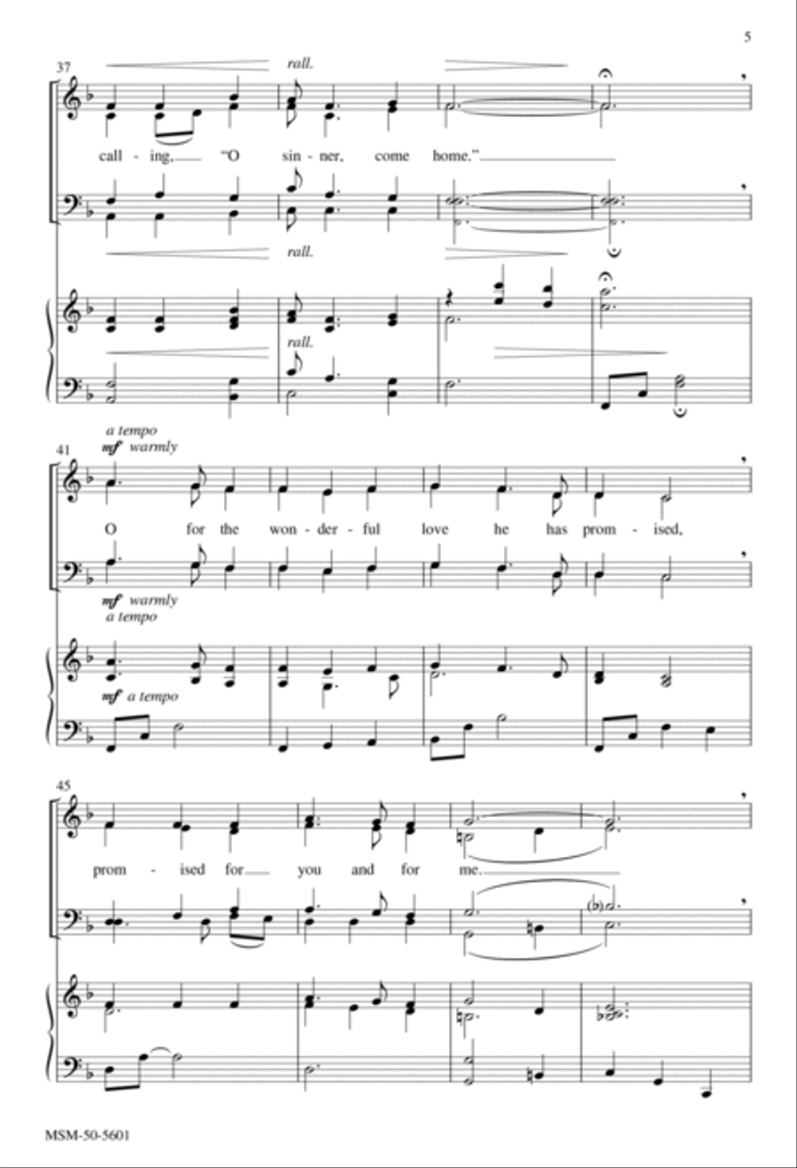 Softly and Tenderly 4-Part scores gallery preview page 4