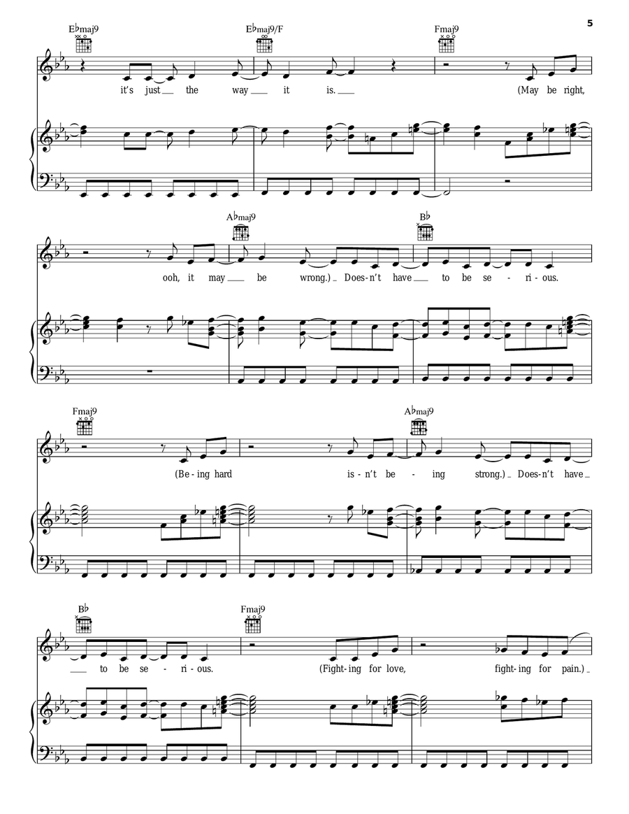 Serious Serious Piano, Vocal, Guitar scores gallery preview page 5