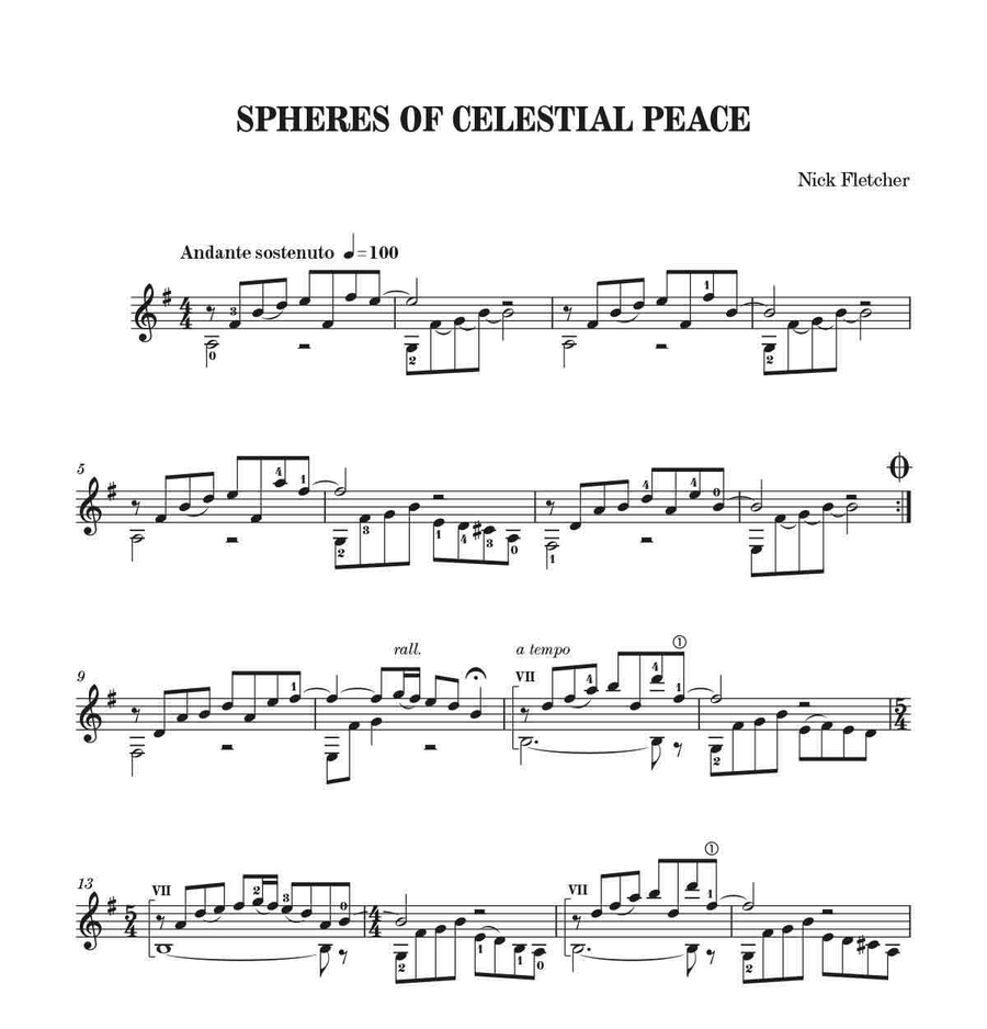 Spheres of Celestial Peace Classical Guitar scores gallery preview page 2