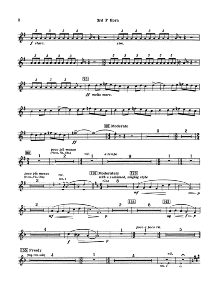 Russian Christmas Music: 3rd F Horn Concert Band scores gallery preview page 2