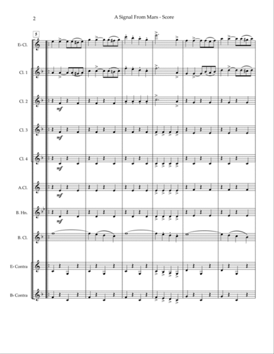 A Signal From Mars: March and Two-Step Clarinet Choir scores gallery preview page 3