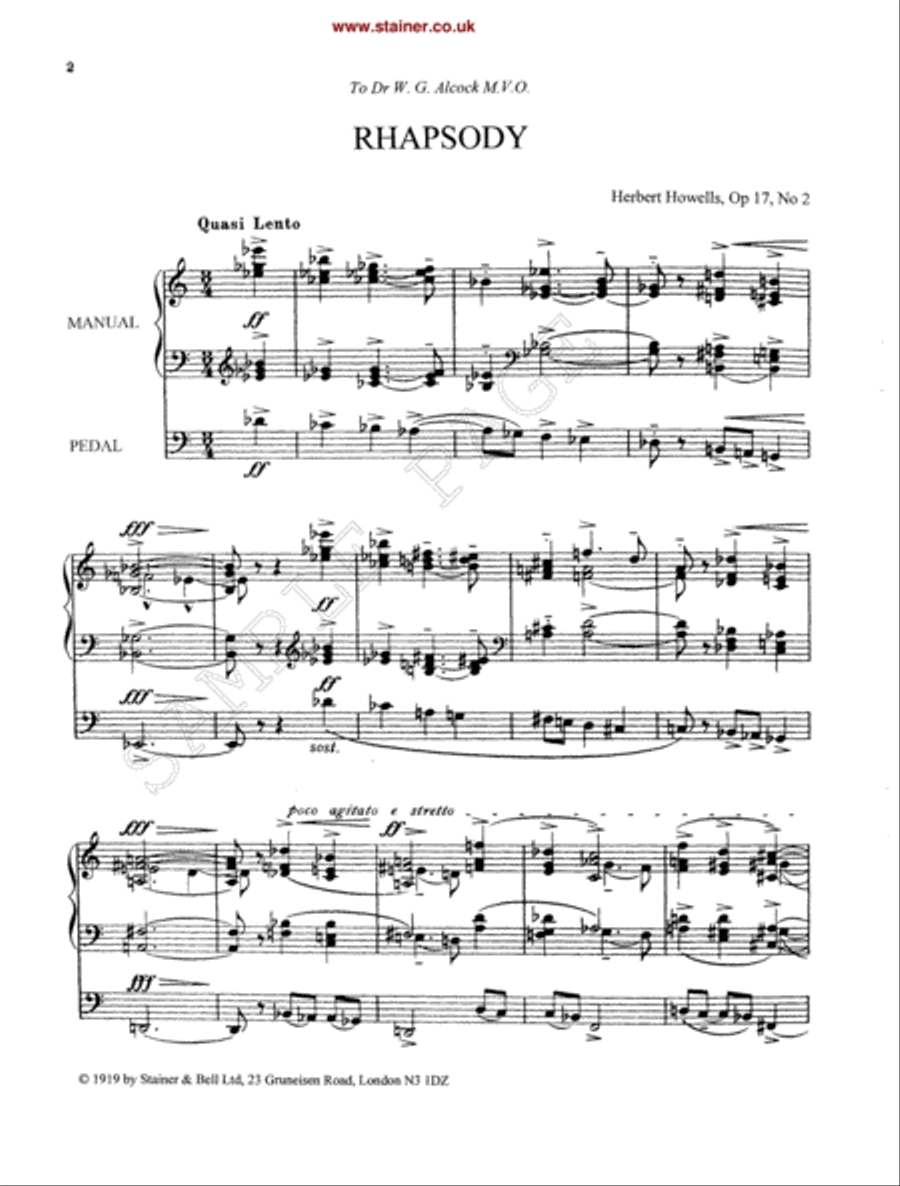 Rhapsody No. 2 in E flat Organ scores gallery preview page 2