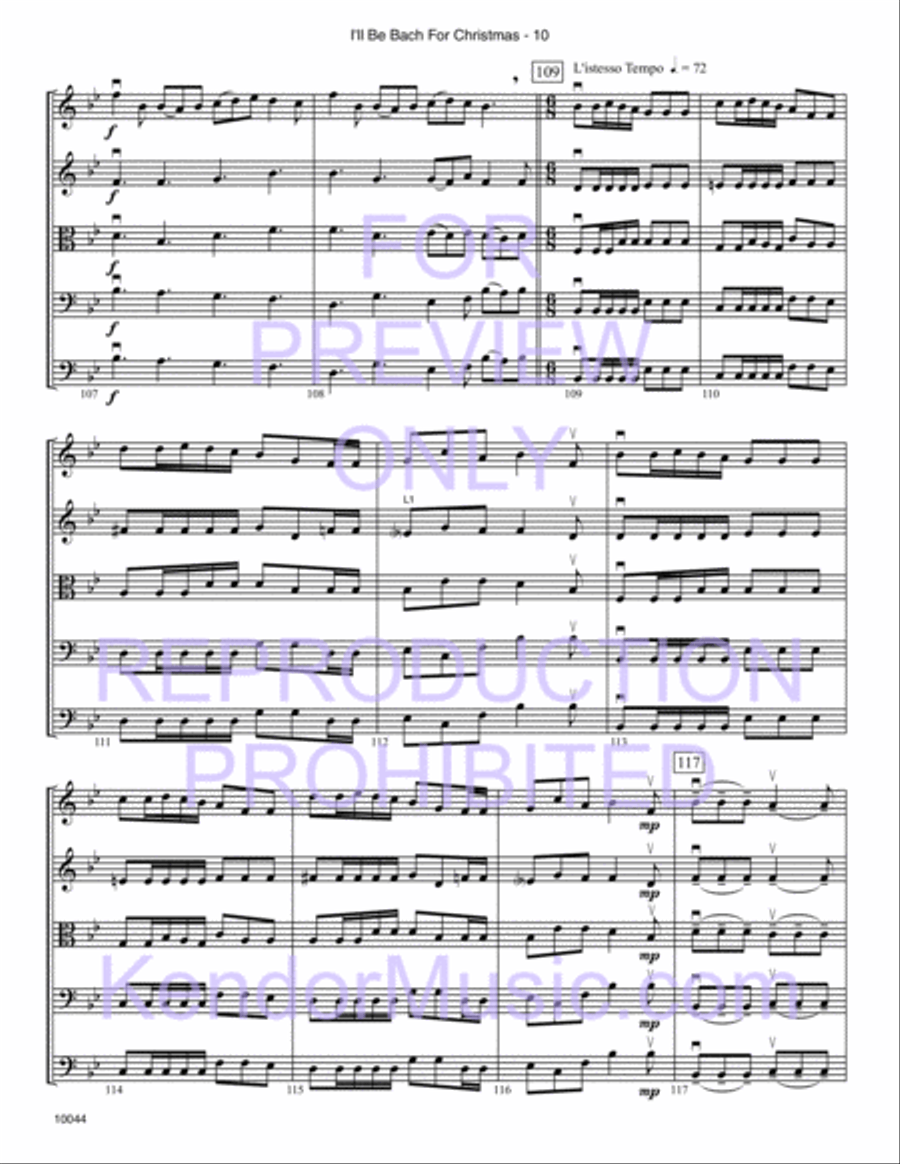 I'll Be Bach For Christmas (Full Score) String Orchestra scores gallery preview page 11