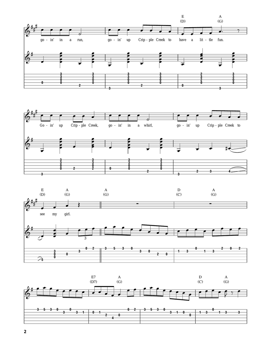 Cripple Creek Acoustic Guitar scores gallery preview page 2