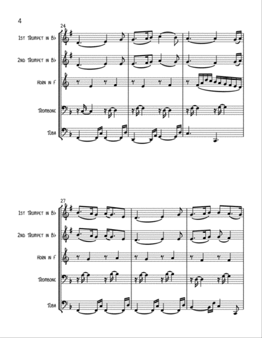 Has Sorrow Thy Young Days Shaded Brass Ensemble scores gallery preview page 4