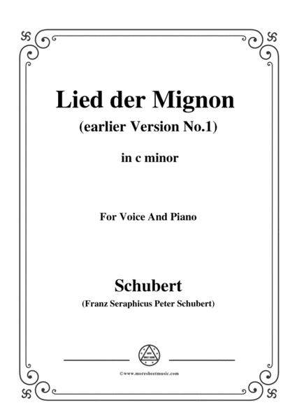 Schubert-Lied der Mignon (earlier Version 1),from 4 Gesänge aus 'Wilhelm Meister',in c minor image number null