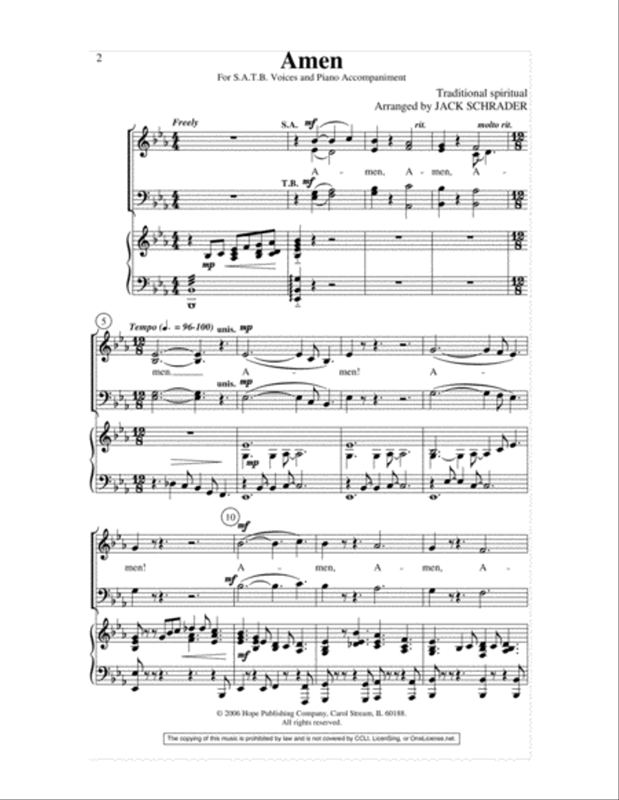 Amen 4-Part scores gallery preview page 2