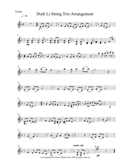 Dodi Li String Trio Arrangement image number null